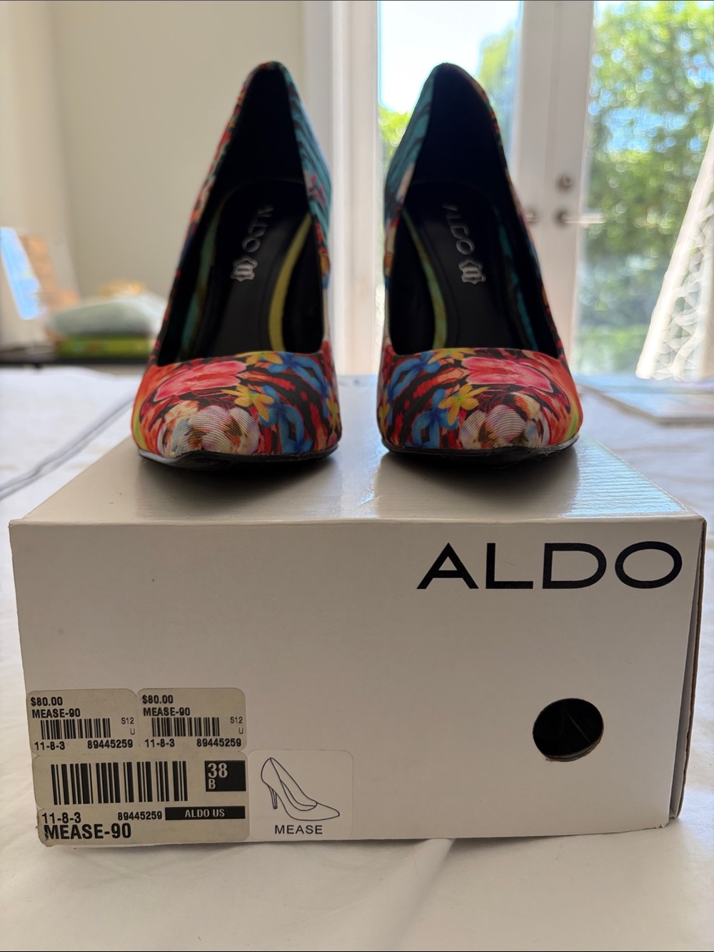 Aldo Floral Multi-Color Pointed Toe Pumps - Picture 3 of 5